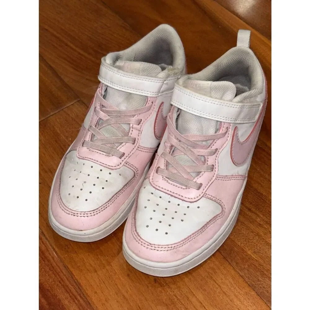 Nike Kids Pink and White Athletic Sneakers Size 3Y